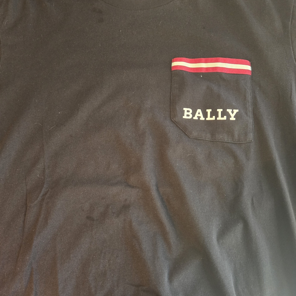 Bally Black Tee with Red Accented Pocket
